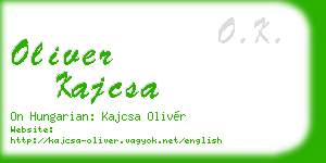 oliver kajcsa business card